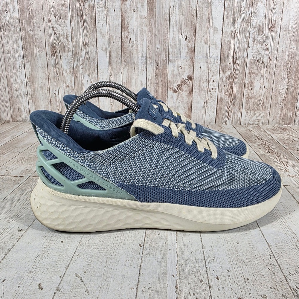 Kizik Lima Blue Fog Hands Free Slip On Knit Sneakers Womens 8 Mens 6.5